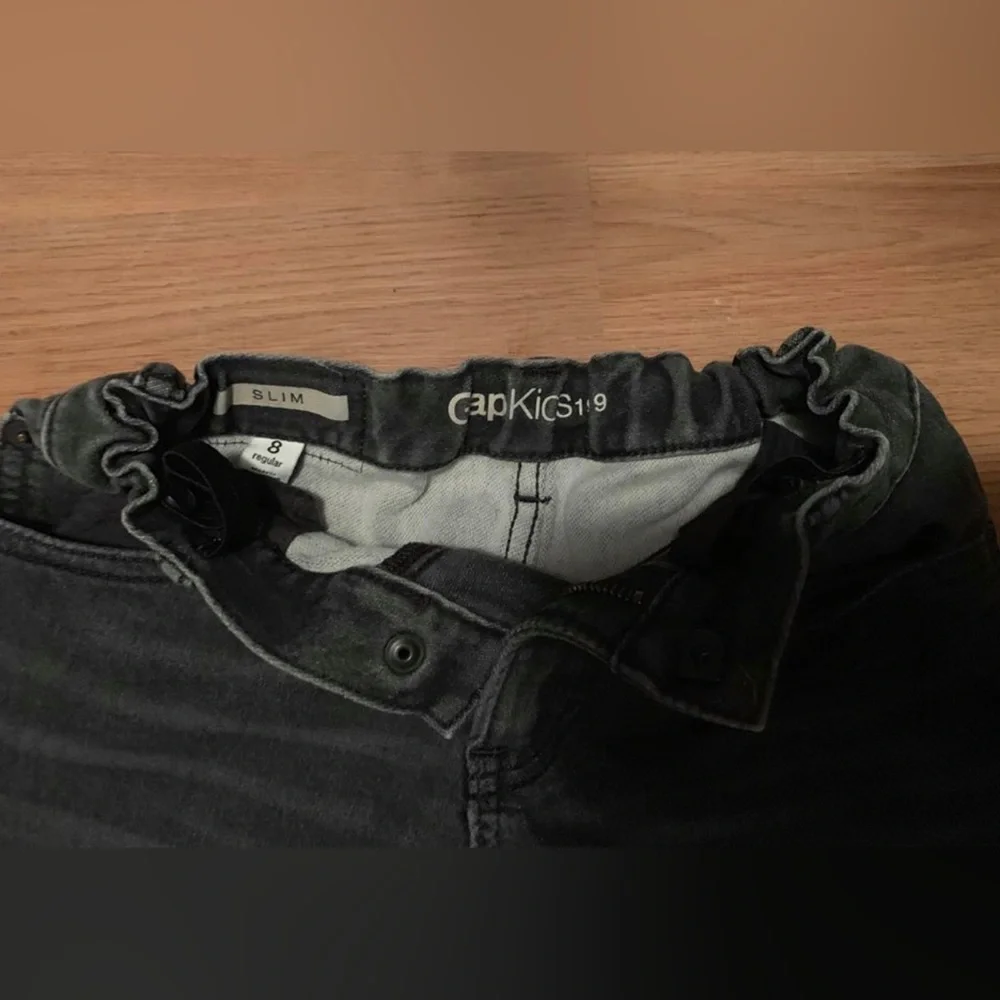 GAP Kids/Boys Size 8 Jeans Distressed Grey Black Stretch waist